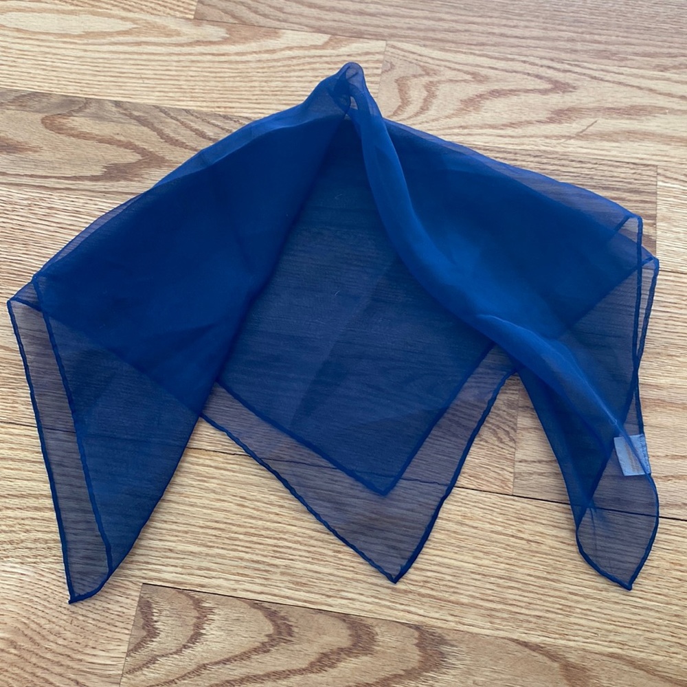 Vintage navy sheer square scarf - made in Japan
